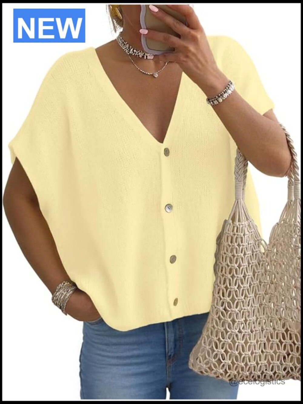 Womens Batwing Short Sleeve Cardigan Sweater Lightweight Summer Top